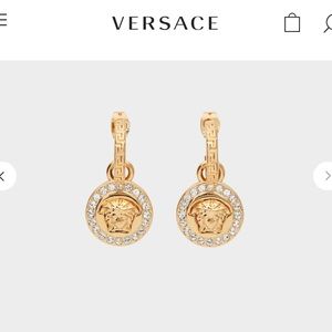 Versace Greca and Medusa Drop Earrings